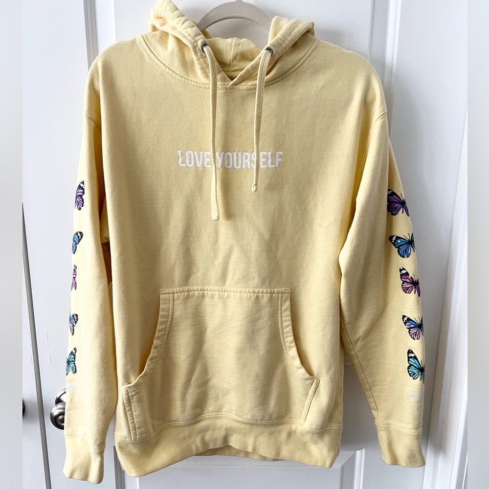 Yours Truly by Phora Broken Butterfly Hoodie | Flower Child Yellow | Size Medium